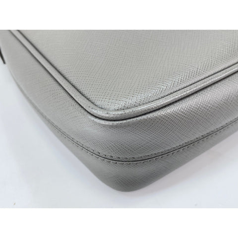 PRADA Shoulder Bag leather gray WS33249