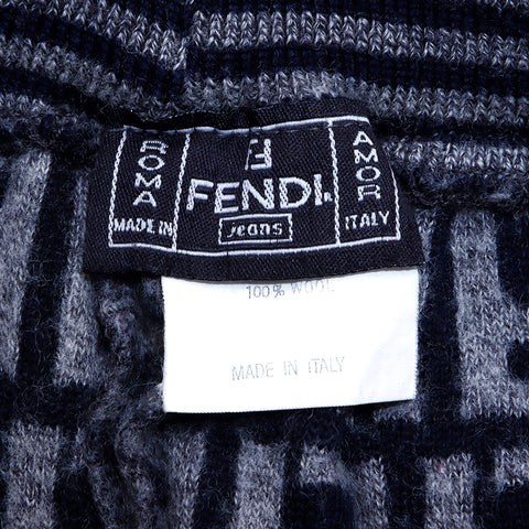 フェンディ FENDI タートルネックセーター＆スウェットパンツ セットアップ VINTAGE 中古 定番 ウール グレー WS3324