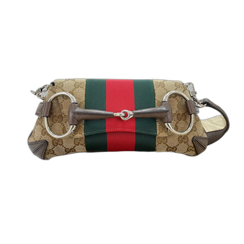 GUCCI Horsebit Handbag Brown WS33250