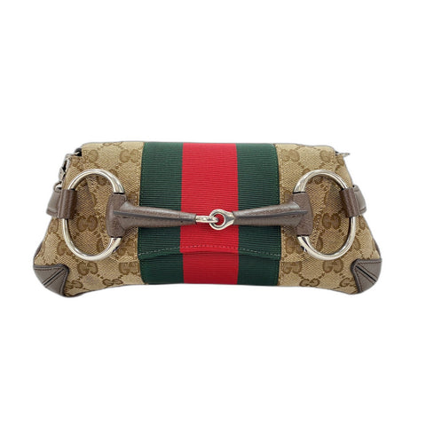 GUCCI Horsebit Handbag Brown WS33250