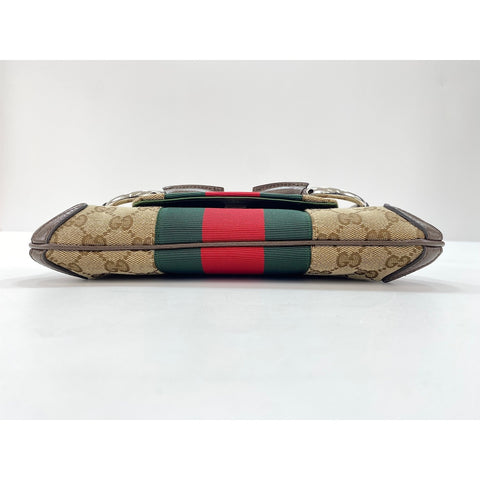 GUCCI Horsebit Handbag Brown WS33250