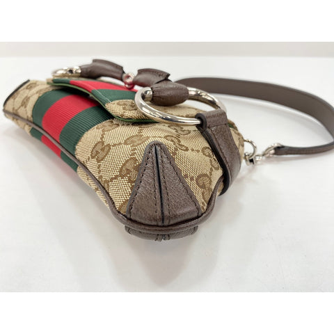 GUCCI Horsebit Handbag Brown WS33250