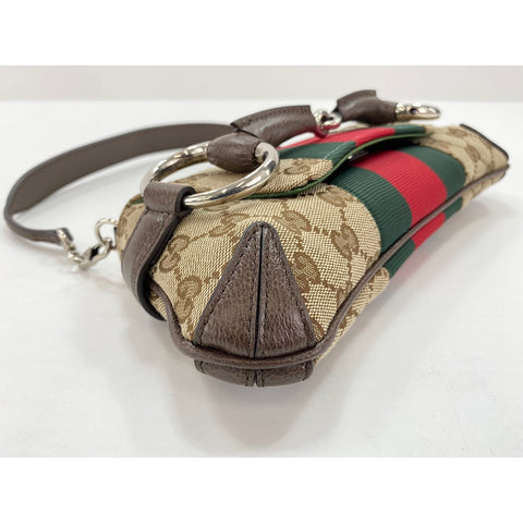 GUCCI Horsebit Handbag Brown WS33250