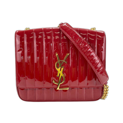 YVES SAINT LAURENT Viki Shoulder Bag enamel Red WS33251