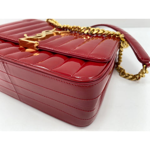 YVES SAINT LAURENT Viki Shoulder Bag enamel Red WS33251