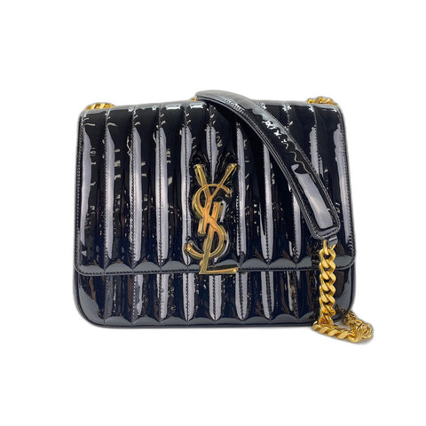 YVES SAINT LAURENT Viki Shoulder Bag enamel black WS33252