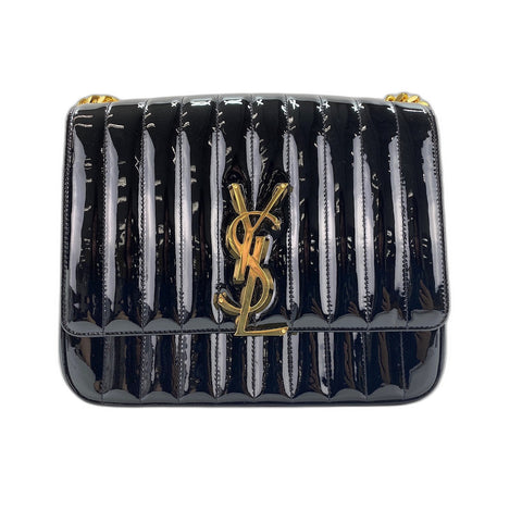 YVES SAINT LAURENT Viki Shoulder Bag enamel black WS33252