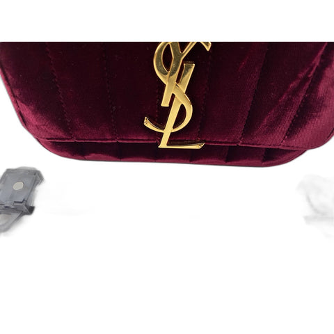 YVES SAINT LAURENT Viki Shoulder Bag Velor wine-red WS33253
