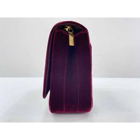 YVES SAINT LAURENT Viki Shoulder Bag Velor wine-red WS33253