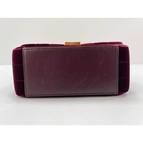 YVES SAINT LAURENT Viki Shoulder Bag Velor wine-red WS33253