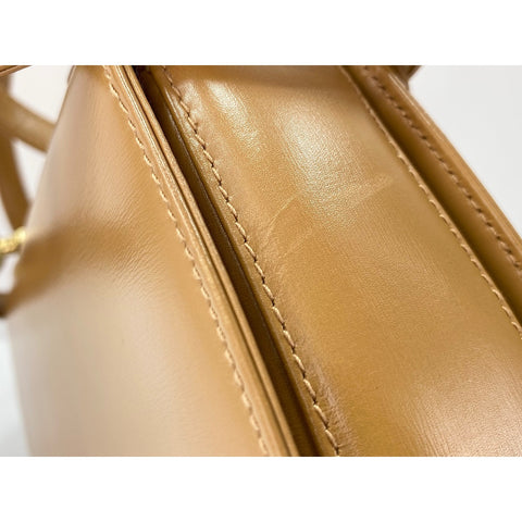 GUCCI Bamboo Shoulder Bag leather beige WS33256
