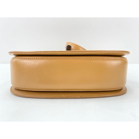 GUCCI Bamboo Shoulder Bag leather beige WS33256