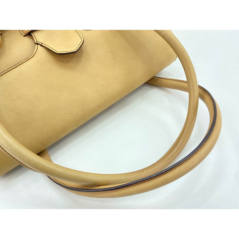 GUCCI Horsebit Handbag leather beige WS33262