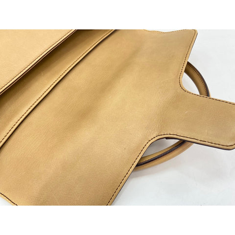 GUCCI Horsebit Handbag leather beige WS33262