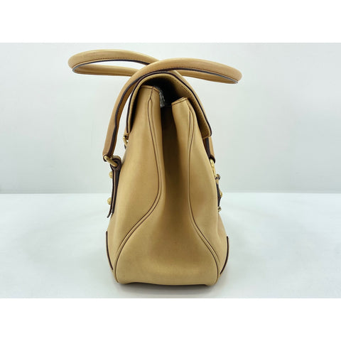 GUCCI Horsebit Handbag leather beige WS33262