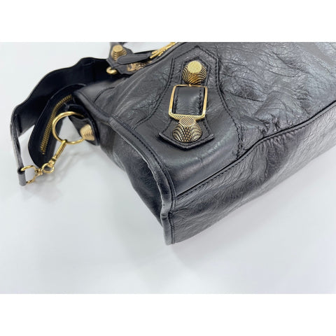 BALENCIAGA The Giant City Shoulder Bag leather black WS33263