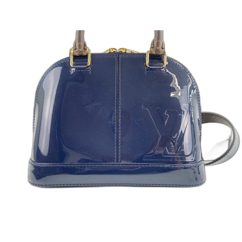 LOUIS VUITTON Alma Handbag Patent leather Navy WS33284