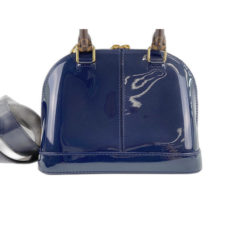 LOUIS VUITTON Alma Handbag Patent leather Navy WS33284