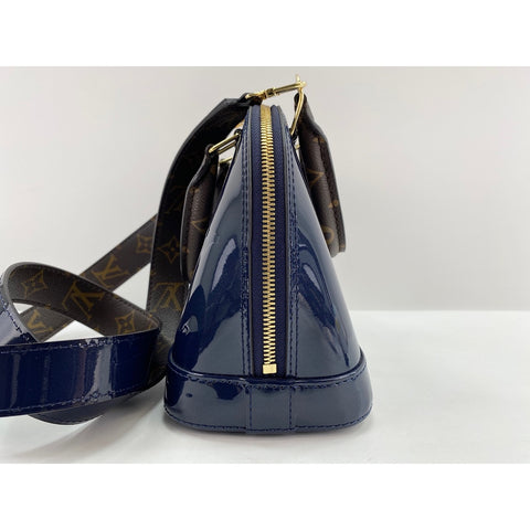 LOUIS VUITTON Alma Handbag Patent leather Navy WS33284