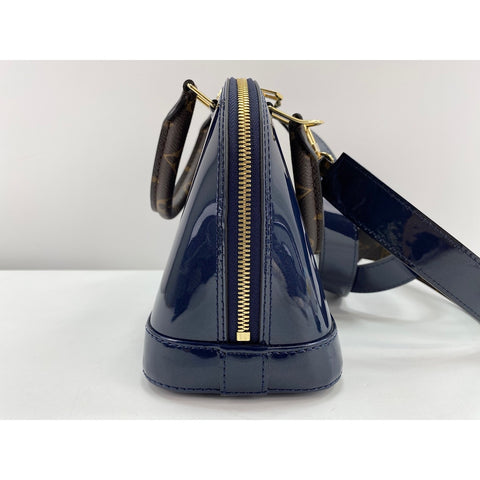 LOUIS VUITTON Alma Handbag Patent leather Navy WS33284