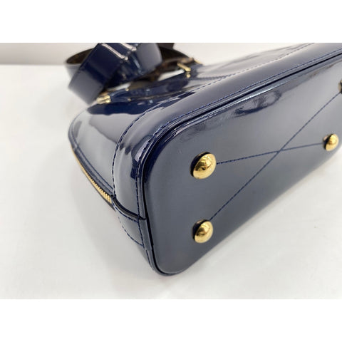 LOUIS VUITTON Alma Handbag Patent leather Navy WS33284