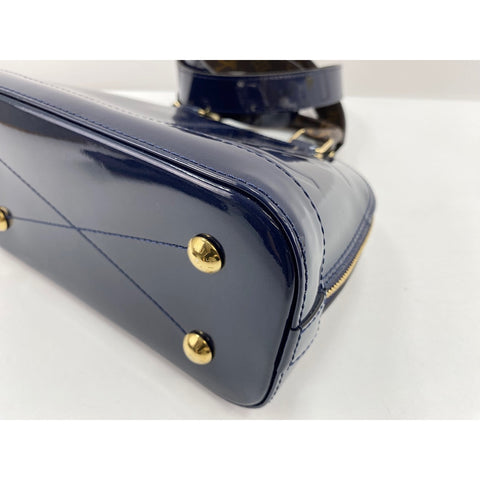 LOUIS VUITTON Alma Handbag Patent leather Navy WS33284