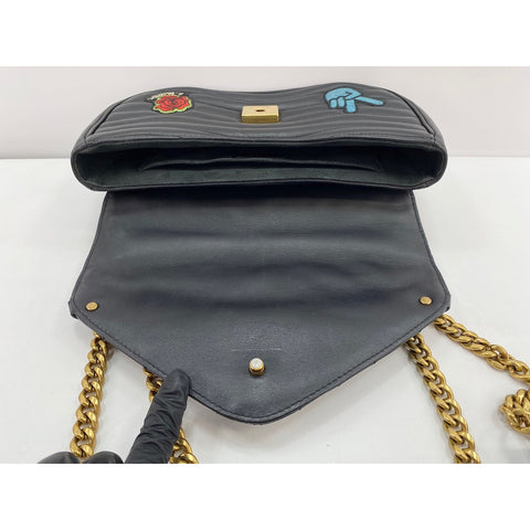LOUIS VUITTON New Wave Patches Collection Shoulder Bag leather black WS33286