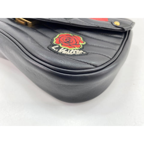 LOUIS VUITTON New Wave Patches Collection Shoulder Bag leather black WS33286