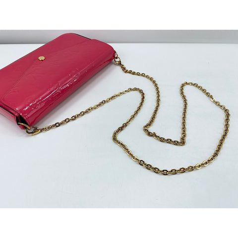 LOUIS VUITTON Felice Pochette Wallet Shoulder Bag Vernis pink WS33289