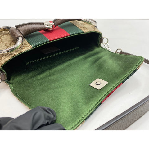 GUCCI Horsebit Shoulder Bag Brown WS33297