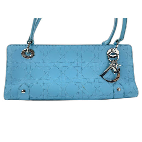 Christian Dior Lady Christian Dior Shoulder Bag leather blue WS33306
