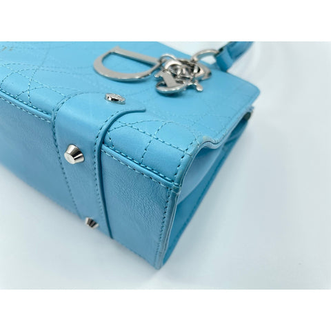 Christian Dior Lady Christian Dior Shoulder Bag leather blue WS33306