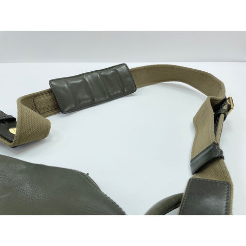 Christian Dior Lattice Messenger Shoulder Bag leather khaki WS33307