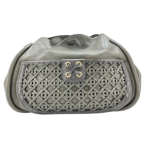 Christian Dior Lattice Messenger Shoulder Bag leather khaki WS33307
