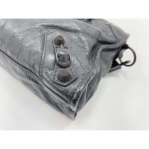 BALENCIAGA Giant 12 Cities Shoulder Bag leather gray WS33308