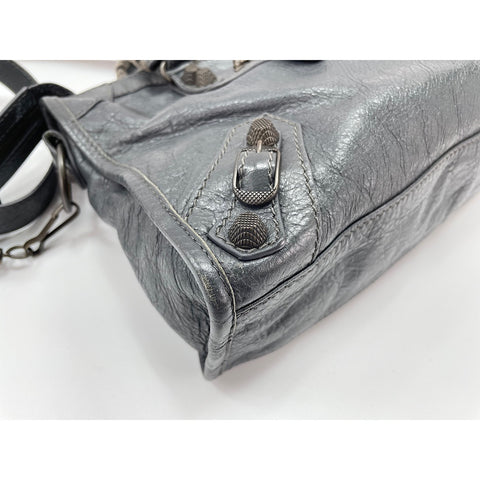 BALENCIAGA Giant 12 Cities Shoulder Bag leather gray WS33308
