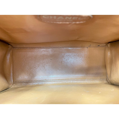 CHANEL Logo embroidery Shoulder Bag Brown WS33318
