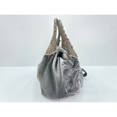 FENDI Limited Edition Denim Squirrel Spybag Handbag denim gray WS33327