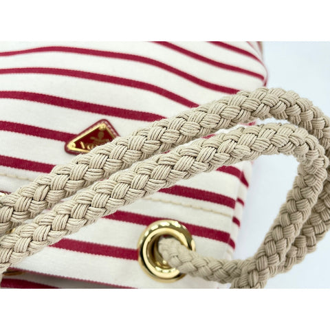 PRADA Mariner Shoulder Bag canvas Red WS33329