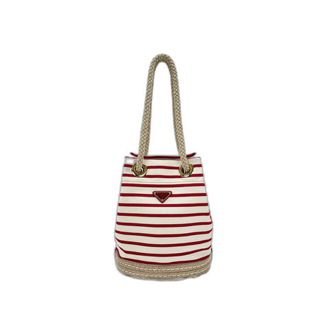 PRADA Mariner Shoulder Bag canvas Red WS33329
