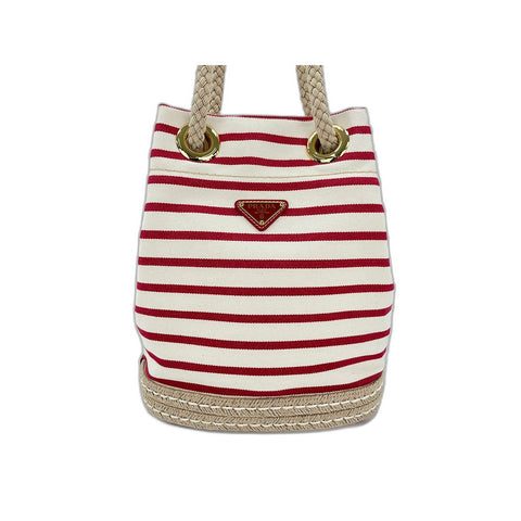 PRADA Mariner Shoulder Bag canvas Red WS33329