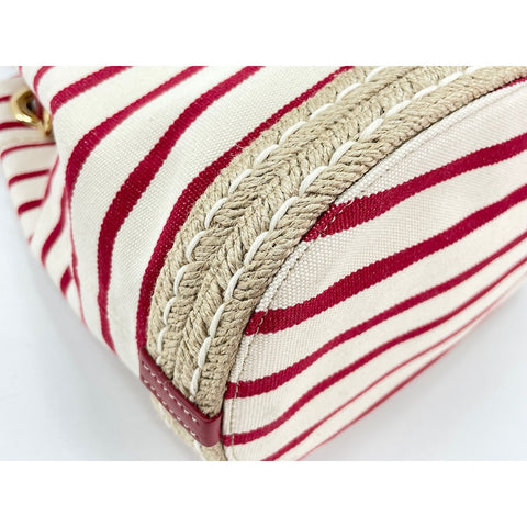 PRADA Mariner Shoulder Bag canvas Red WS33329