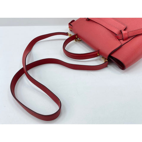 CELINE Belt bag Shoulder Bag leather Red WS33336