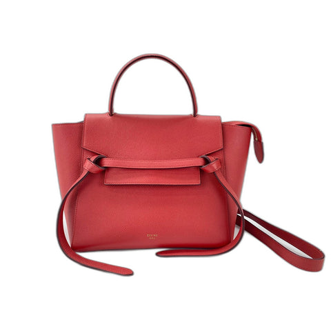CELINE Belt bag Shoulder Bag leather Red WS33336