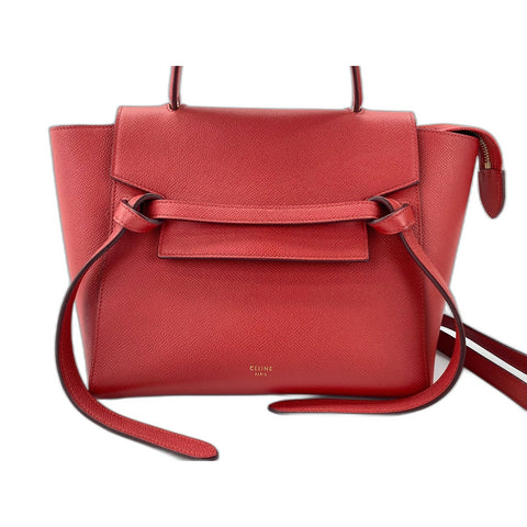 CELINE Belt bag Shoulder Bag leather Red WS33336
