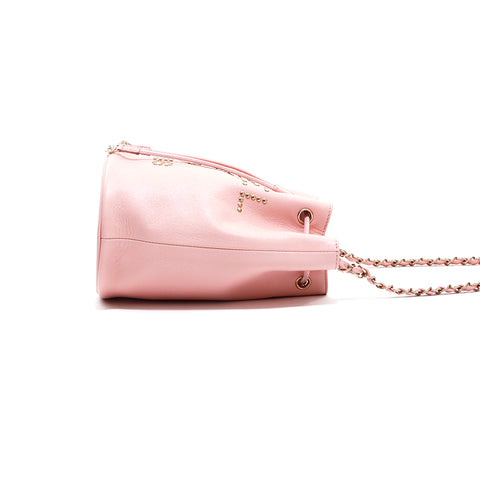 Chanel Coco Mark Kette Baguette Kaviar Kordelbeutel Nr. 24 Umhängetasche Pink WS3333