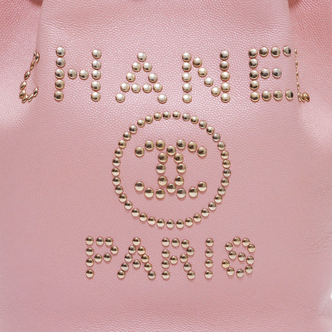 Chanel Coco Mark Chain Baguette Caviar Sac à crampons n ° 24 Sac à bandoulière rose WS3333