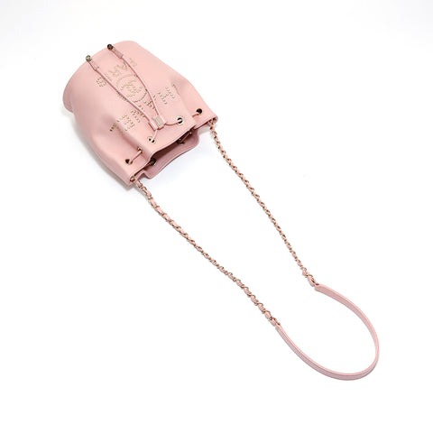 Chanel Coco Mark Kette Baguette Kaviar Kordelbeutel Nr. 24 Umhängetasche Pink WS3333