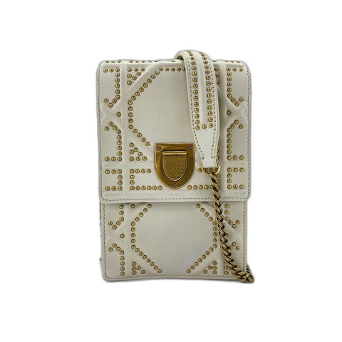 Christian Dior Diorama Shoulder Bag leather white WS33342