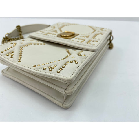 Christian Dior Diorama Shoulder Bag leather white WS33342